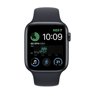 APPLE Watch SE 3 GPS + Cellular, Cassa 40 mm in alluminio mezzanotte con Cinturino Sport mezzanotte - S/M