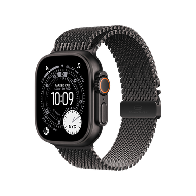 APPLE Watch Ultra 3 GPS + Cellular, Cassa in titanio nero (49 mm) con Loop in maglia milanese in titanio nero - Medium