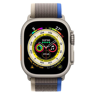 APPLE Watch Ultra 3 GPS + Cellular, Cassa in titanio naturale (49 mm) con Trail Loop blu/blu acceso - M/L