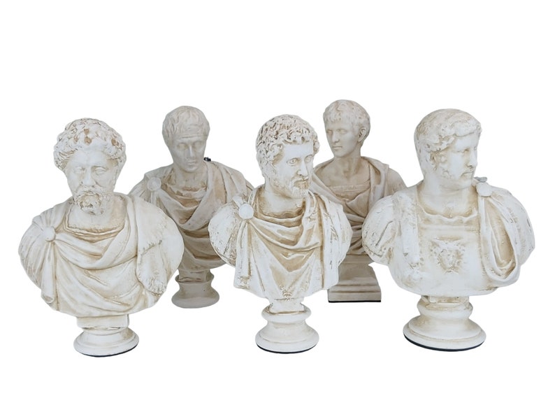 Set di 5 Busti dei Buoni Imperatori Romani