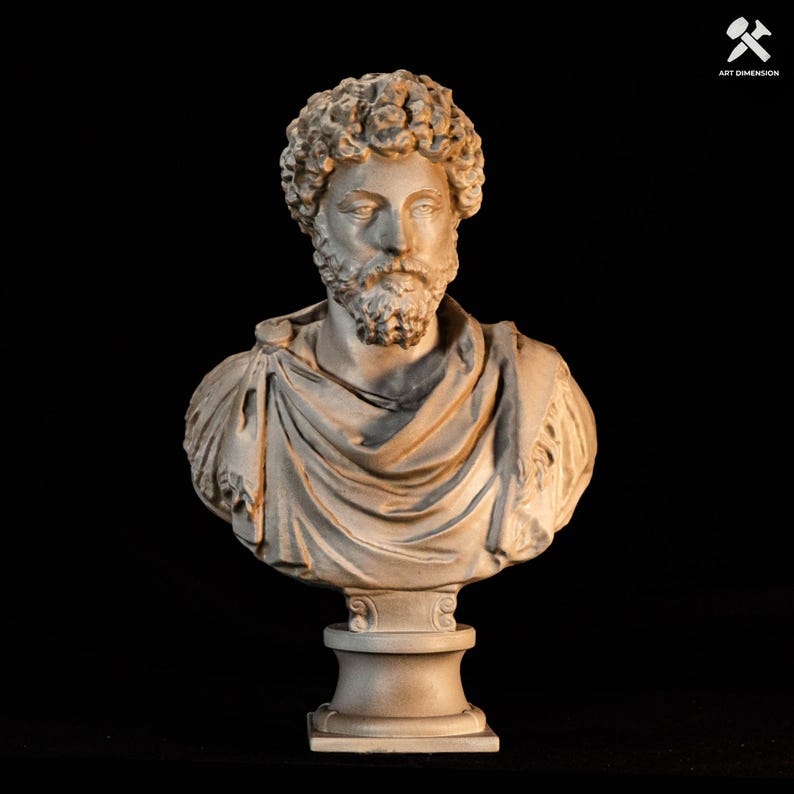 Busto di Marco Aurelio Dipinto a Mano